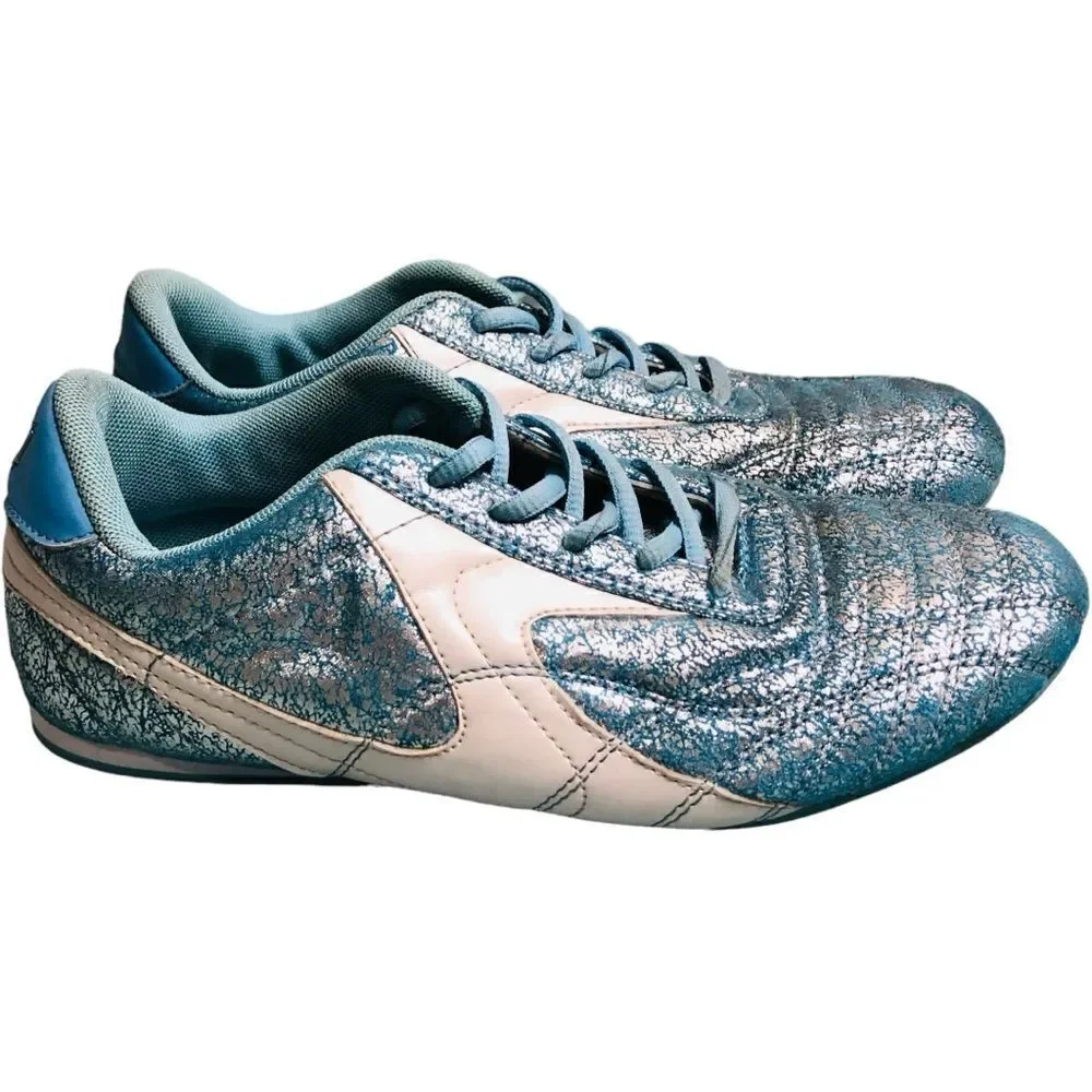 Eleven by Venus Williams Blue Silver Crackle Tennis Sneakers